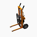 Orange Manual Hydraulic Forklift Industrial Equipment With Black Handles And Wheels