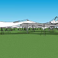 Modern Tensile Membrane Architectural Designs With Various Shapes And Outdoor Applications