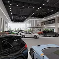 Modern Car Showroom With Various Colored Vehicles And Spacious Bright Interior