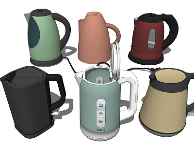 Colorful Electric Kettles with Modern Design and Various Styles for Daily Use 3d model