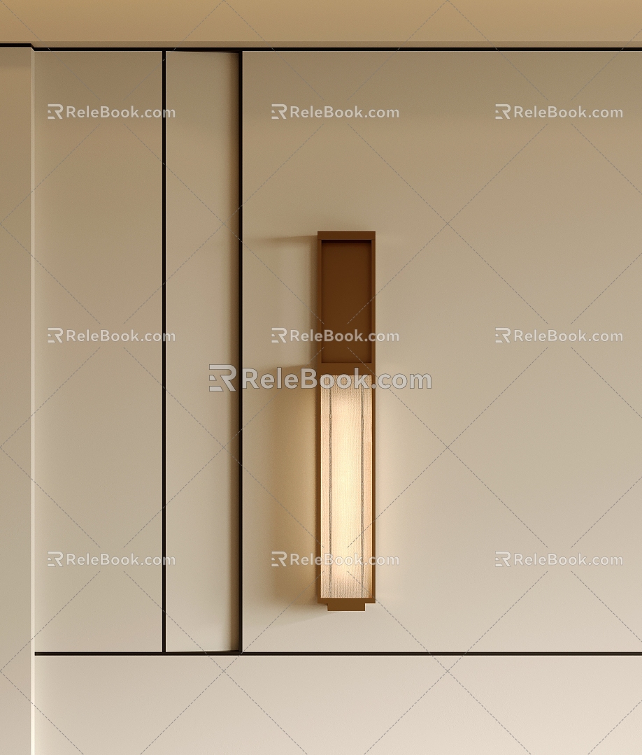 Wall lamp new Chinese metal wall lamp creative wall lamp 3d model