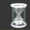 Stylish Decorative Hourglass Ornament With Black Stand Gold Accents Round Top And Base