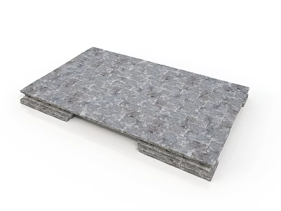 Realistic style stone brick ground stone brick ground paving outdoor courtyard gray stone brick building material slate road brick texture realistic 3d model