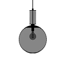 Modern Minimalist Round Pendant Light With Metal Stem And Globe Shade Design