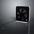 Black And White Square Table Fan For Household Daily Use With Power Cord Design