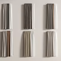 Modern curtain pleated curtain gauze curtain solid color matching 3d model