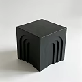 Modern Black Coffee Table With Cube Shape And Arched Side Grooves