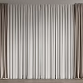 Elegant Brown And Light Gray Textured Curtains For Modern Window Decor 3d model