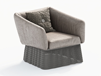 Single Sofa Rattan Pillow Leisure Chair Single Chair 3d model