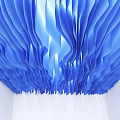 Modern Blue Wavy Ceiling Design With Decorative Curved Elements And Stylish Look 3d model