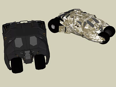 Black And Camouflage Armored Military Cars With Heavy Duty Design And Large Tires 3d model