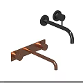 Stylish Modern Wall Mounted Black Copper Metal Faucet Design For Home
