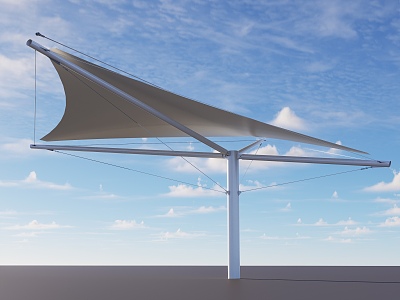 Tension film pavilion awning landscape sketch 3d model