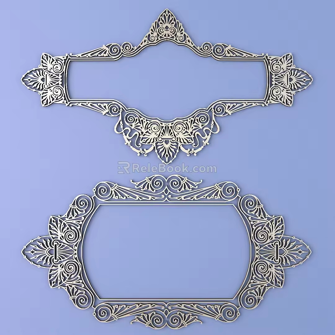 European-style Metal Carved European Pattern Hollow Carved Pattern 3d model