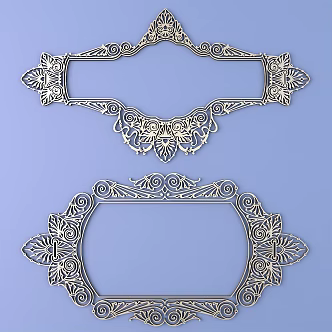 European-style Metal Carved European Pattern Hollow Carved Pattern 3d model