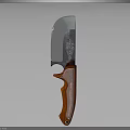Decorative Kitchen Knife Featuring Carved Stainless Steel Blade And Red Wooden Floral Handle