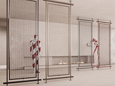 Modern partition metal screen partition 3d model