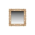 Ornate Golden Mirror With Intricate Carved Frame And Decorative Details