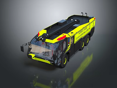 Modern Yellow Black Heavy Duty Utility Vehicle With Lifting Arm And Multi Wheel Design 3d model