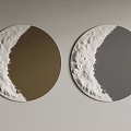 Modern Circular Wall Decor with Moon Surface Texture and Brown Gray Colors 3d model