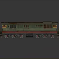Vintage Green Red Train Model With Rustic Design And Classic Details 3d model