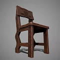 Two Wooden Leisure Chairs With Carved Backrest And Traditional Craftsmanship Design