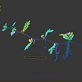 Detailed Plant Branch With Green Leaves Yellow Flowers And Small Pods