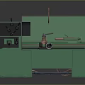 Green Industrial Machine Tool With Control Panel Rotating Parts And Steel Structure