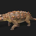 Realistic Detailed Armored Reptile Featuring Round Scales Back Spikes And Brown Orange Patterns