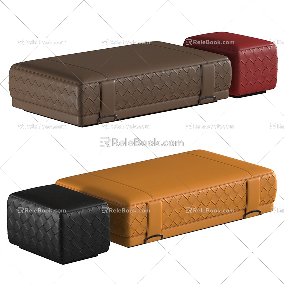 Milotti Minotti sofa stool 3d model