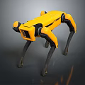 Yellow Four Legged Robotic Equipment With Mechanical Legs And Sturdy Industrial Build
