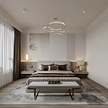 Modern Living Dining Room Interior Design With Sofa Coffee Table Dining Set And Pendant Lights