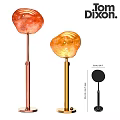 Dixori Modern Floor Lamp With Copper Gold Stand And Colored Glass Shades
