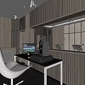 Modern KTV Interior Design With Audio Equipment And Microphone Setup 3d model