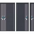 Stylish Modern Swing Doors Featuring Dark Gray Panels and Metal Handles