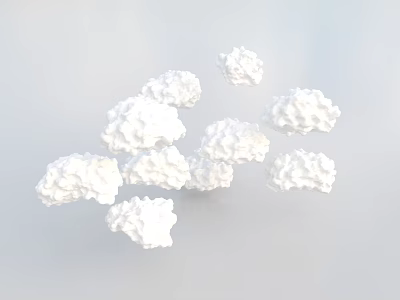 White Fluffy Cloud Shaped 3D Wall Decor For Modern Home Interior 3d model