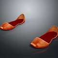 Comfortable Orange Suede Flat Shoes With Red Soles For Daily Use 3d model