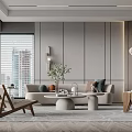 Modern sofa coffee table combination 3d model