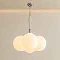 Modern Hanging Chandelier With Multiple White Spherical Shades For Interior Design 3d model