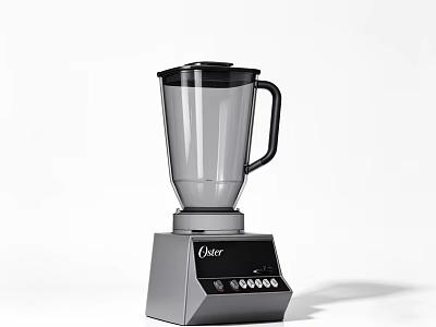 Stylish Oster Blender With Transparent Jar Black Handle And Silver Base For Daily Kitchen Use 3d model