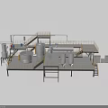 Industrial Processing Equipment System With Steel Tanks Pipes Platforms And Staircases