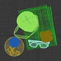 Stylish Tableware Set with Glass Drink Muffin Chocolate Sunglasses Bag and Magazines