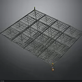 Durable Metal Grid Platform Structure With Support Legs And Storage Frame