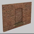 Brick Wall Structure With Arch Shaped Door Frame And Stone Windowsill 3d model