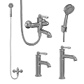 Different Types Of Stainless Steel Bathroom Faucets With Shower Hose And Handheld Sprayer