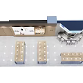 Modern Luxury Retail Store with Wooden Walls White Display Cabinets Product Display and Lighting Design