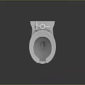 Sleek White Wall Mounted Toilet Design With Metal Flush Mechanism And Wall Bracket