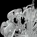 Elegant Crystal Chandelier With Layered Glass Design For Home Interior Lighting Decoration