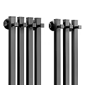Modern Sleek Metal Door Handles In Black And Silver For Home Interior