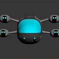 Advanced Futuristic Streamlined Flying Vehicle With Transparent Blue Cockpit And Silver Thrusters